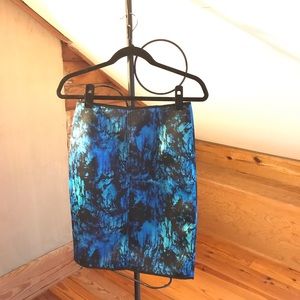 Calvin Klein Blue Black Pencil Skirt, EUC, 2